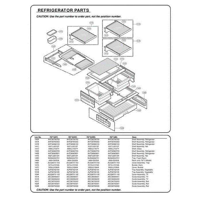Section 3 Diagram and Parts List for 78753 AST2SER LG Refrigerator