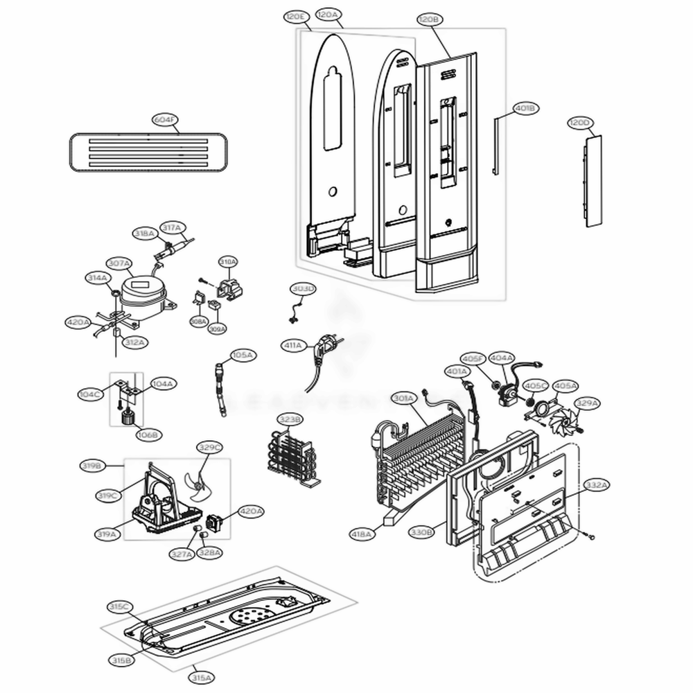 Main 2 Diagram and Parts List for LBN10551PS APZCNA0 LG Refrigerator