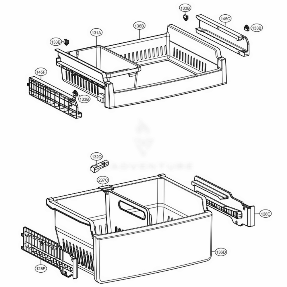 Freezer Parts Diagram and Parts List for 78042 ASWCSE0 LG Refrigerator