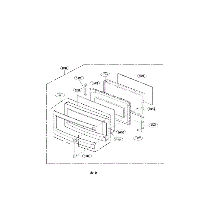 Door Diagram and Parts List for LMV2073ST 00 LG Microwave Oven Combo