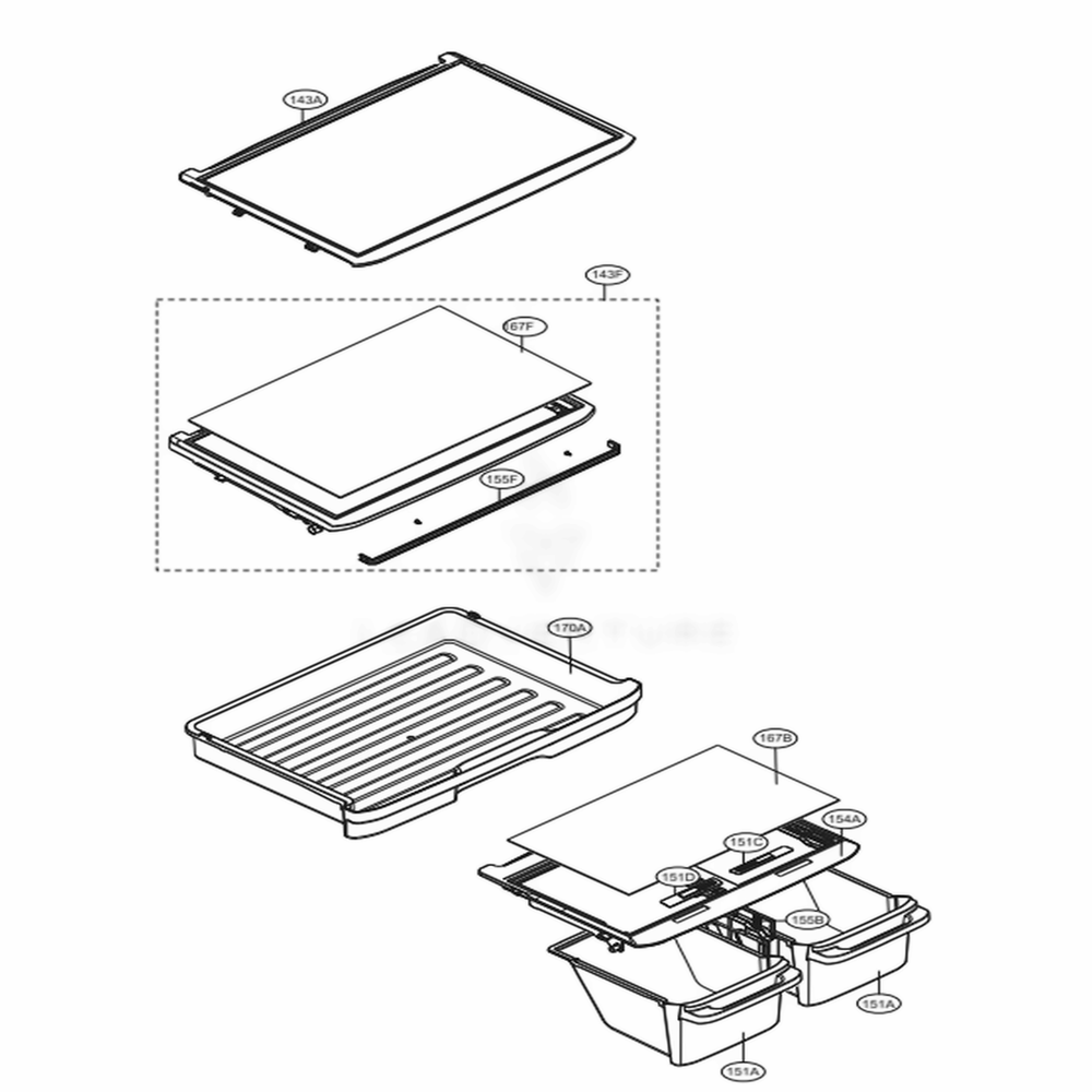 Refrigerator Parts Diagram and Parts List for 78039 AWBCSE3 LG Refrigerator