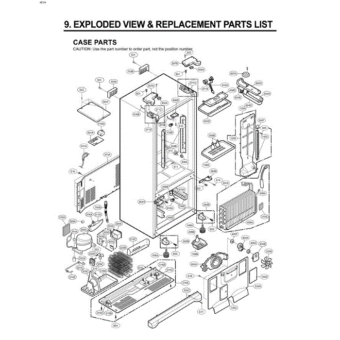 Section 6 Diagram and Parts List for LRFD25850SB AWBCLGA LG Refrigerator