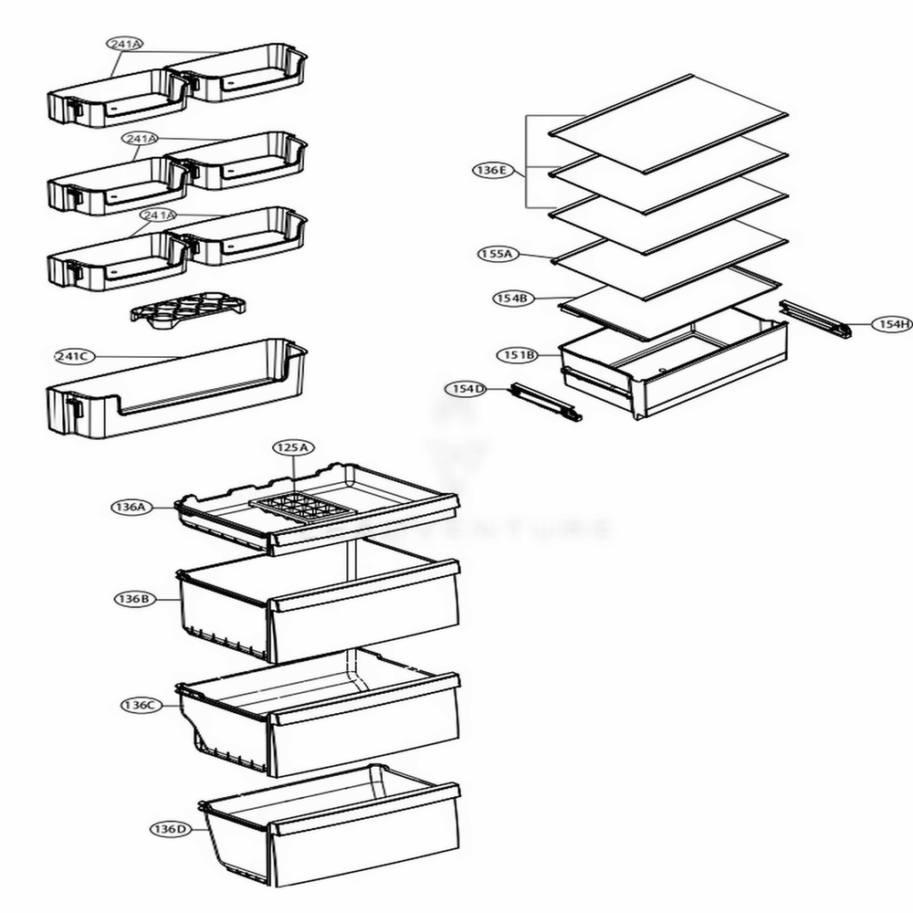 Main 3 Diagram and Parts List for LBNC10551W ASWCNA0 LG Refrigerator