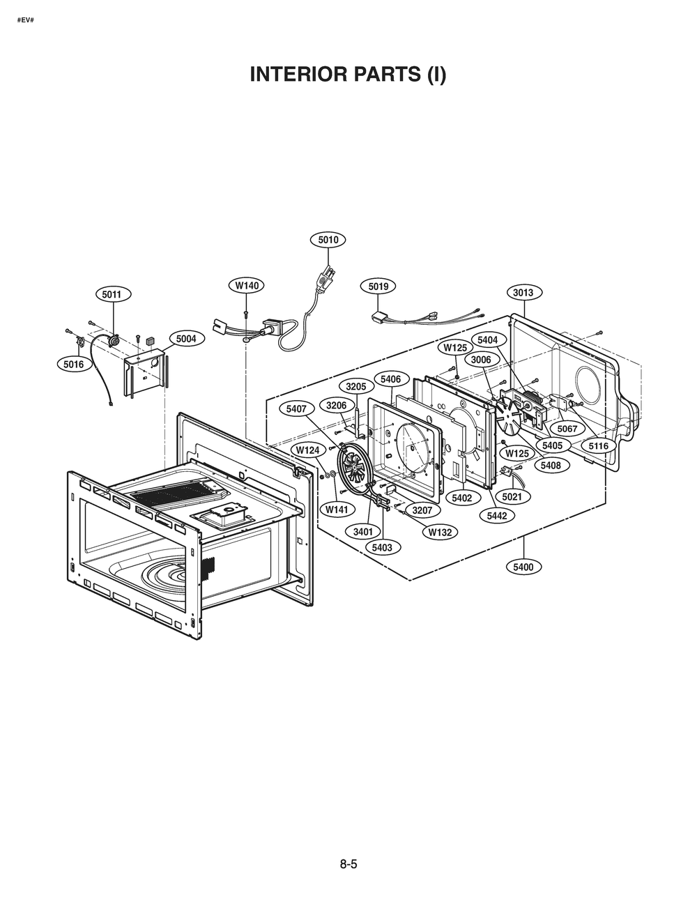 Interior Parts 1 Diagram and Parts List for SKSLV3001S CSTESGN LG Miscellaneous