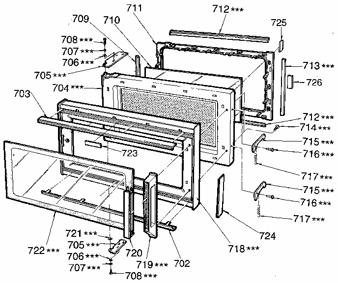 Switches And Microwave Diagram and Parts List for 7218965381  Kenmore Microwave