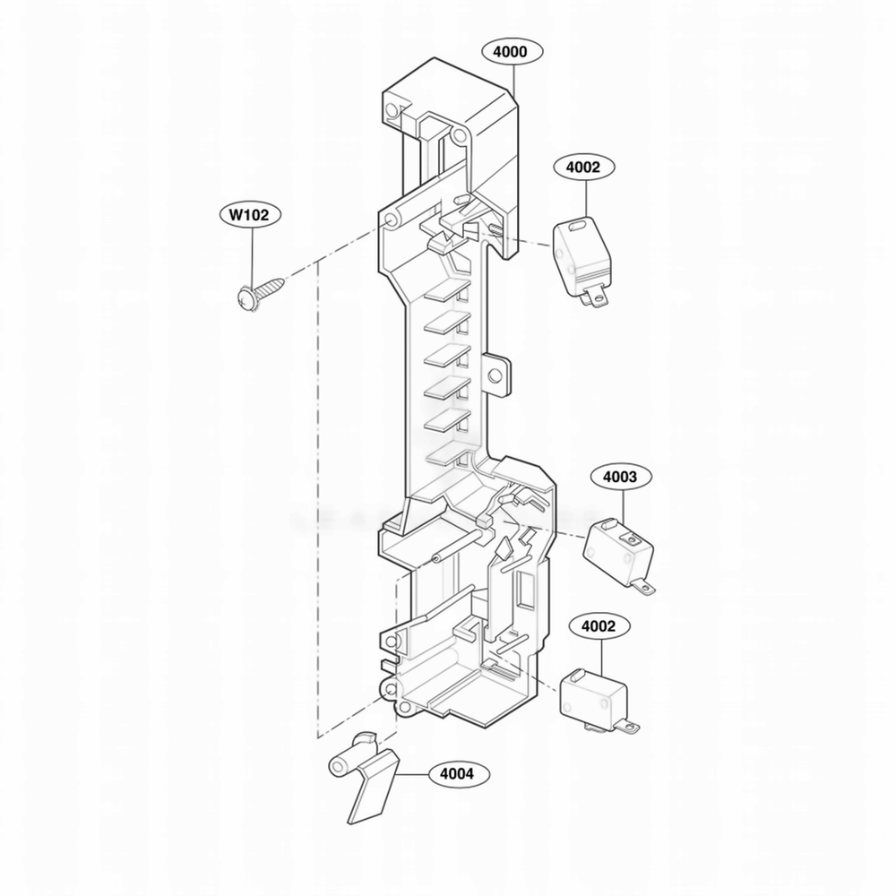 Latch Board Parts Diagram and Parts List for JVM1542BF ABKEGEU LG Wall Oven
