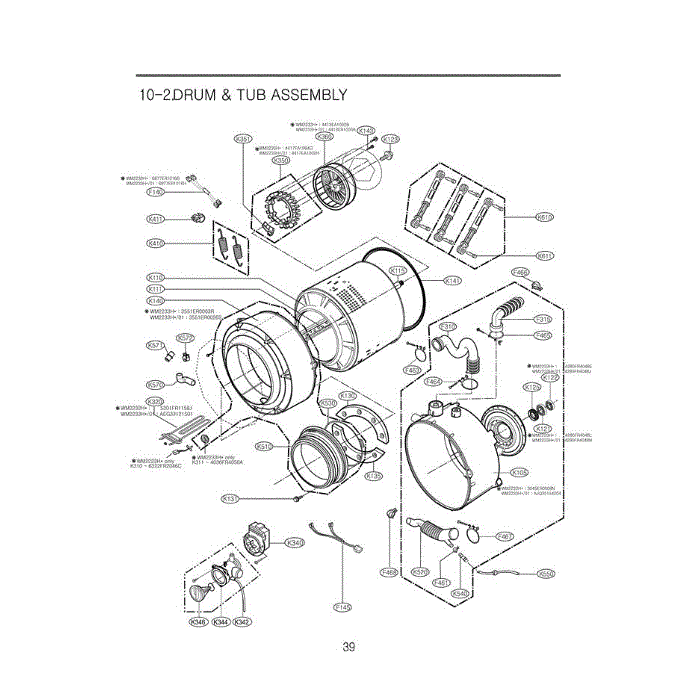 Section 2 Diagram and Parts List for WM2233HU ABBEEUS LG Washer