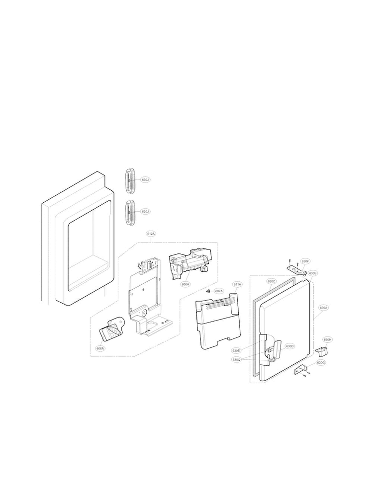 Ice Maker Parts Diagram and Parts List for LMXS30776S 00 LG Refrigerator