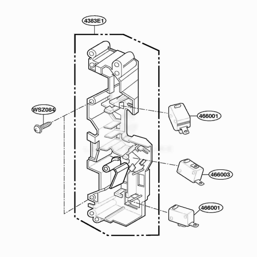 Latch Board Parts Diagram and Parts List for SCA2000BWW AWHEGEU LG Range
