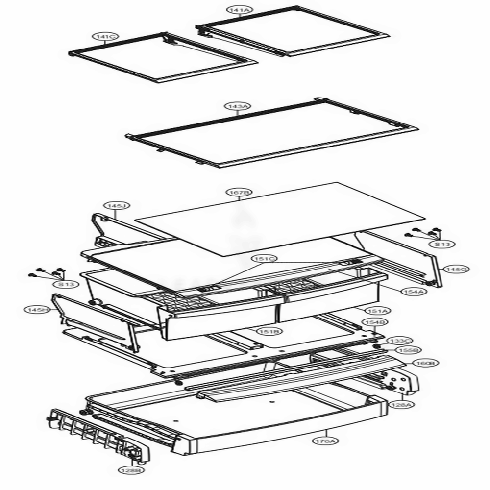 Refrigerator Parts Diagram and Parts List for 79044 ABICSE2 LG Refrigerator