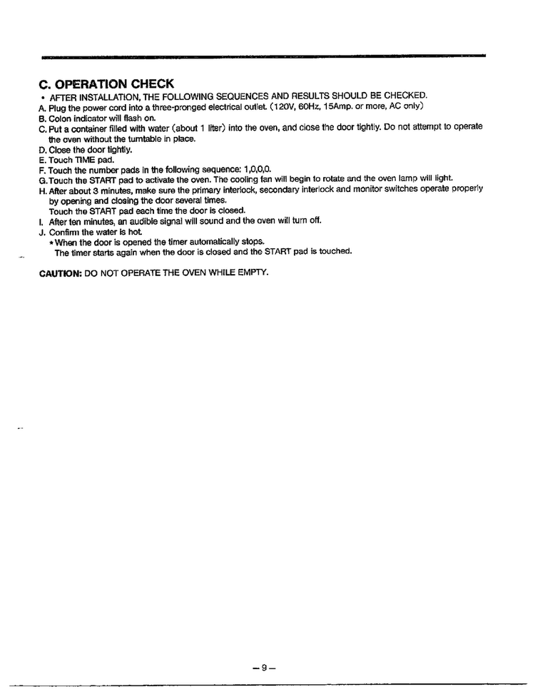 Operation Check Diagram and Parts List for MA-880MW  LG Microwave