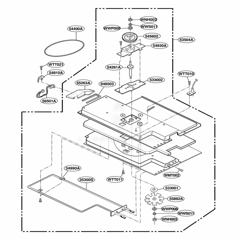 Plate Chamber Assy Parts Diagram and Parts List for YKHMC107EBT0 BSEKAC LG Range