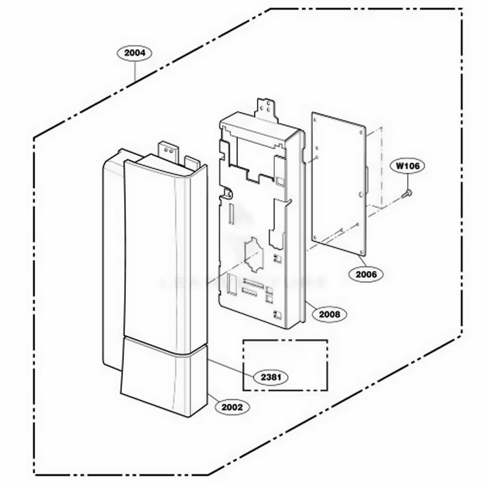 Controller Parts 2 Diagram and Parts List for 80869 AB2ESEA LG Range