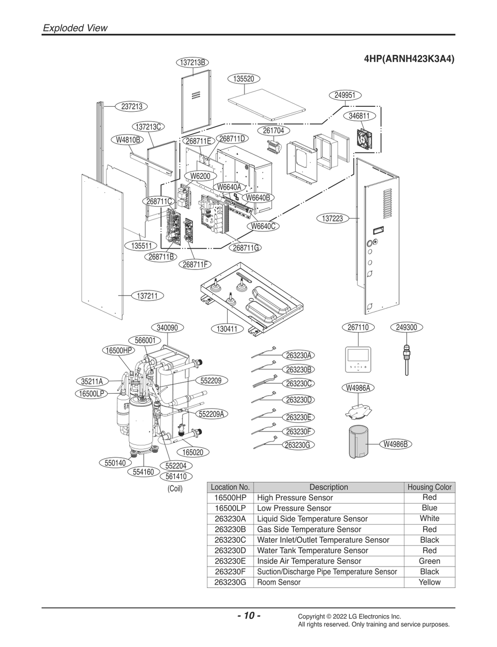 Diagram 1 Diagram and Parts List for ARNH423K3A4 ENWALUS LG Air Conditioner