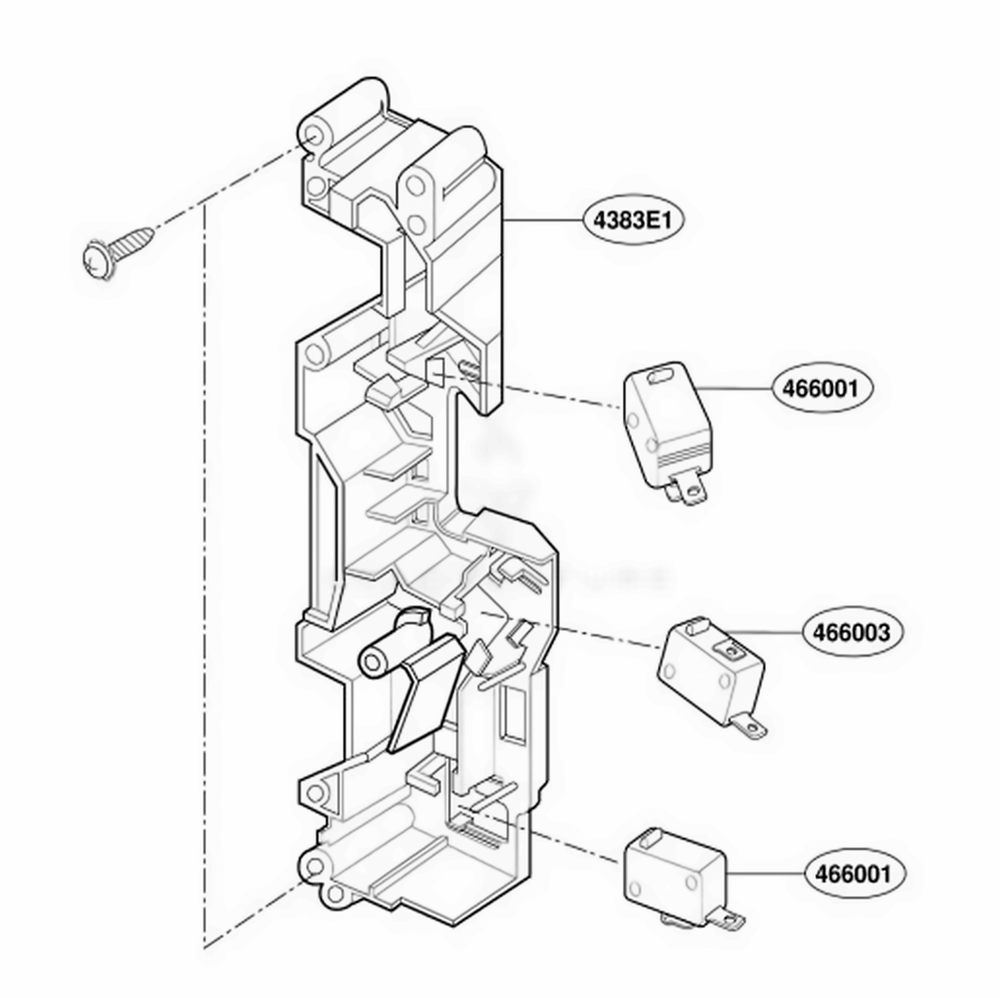 Latch Board Parts Diagram and Parts List for JVM1490SD ASTEGEU LG Range