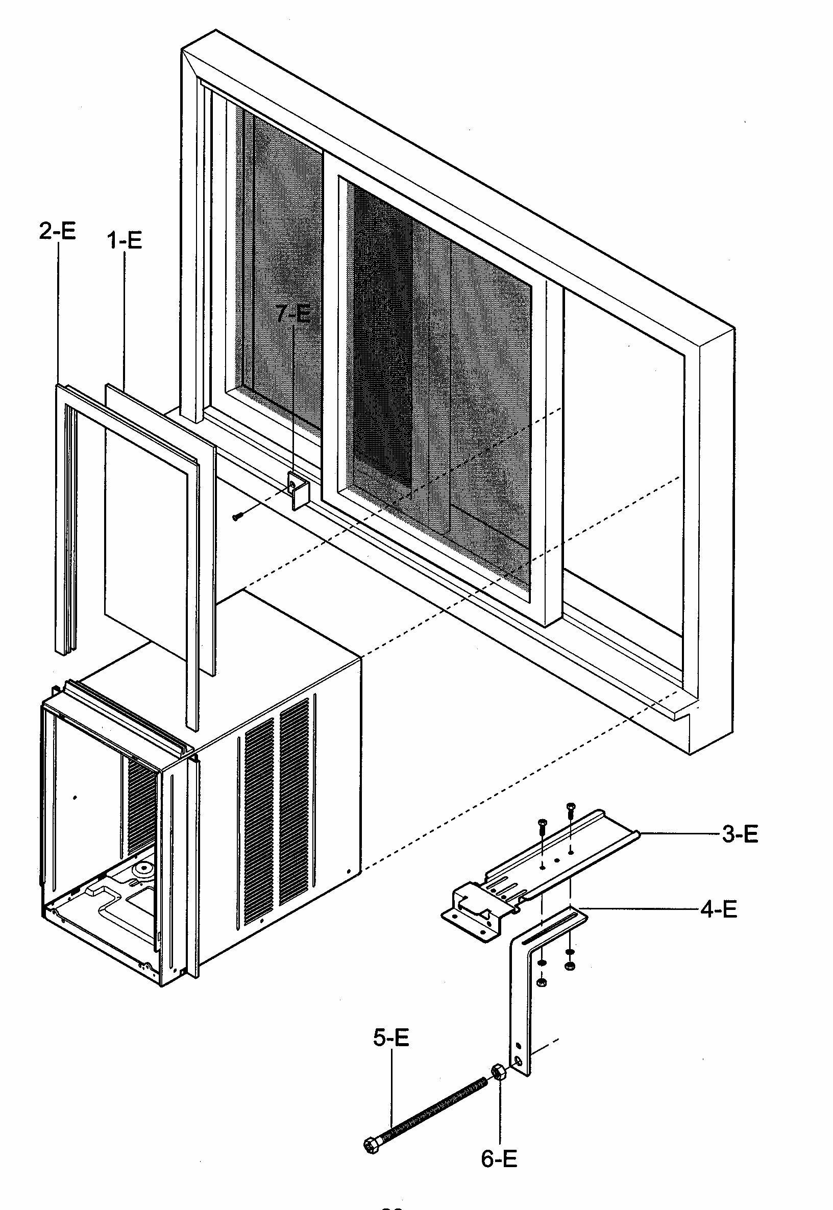 Installation Kit Parts Diagram and Parts List for 58072066200  Kenmore Air Conditioner