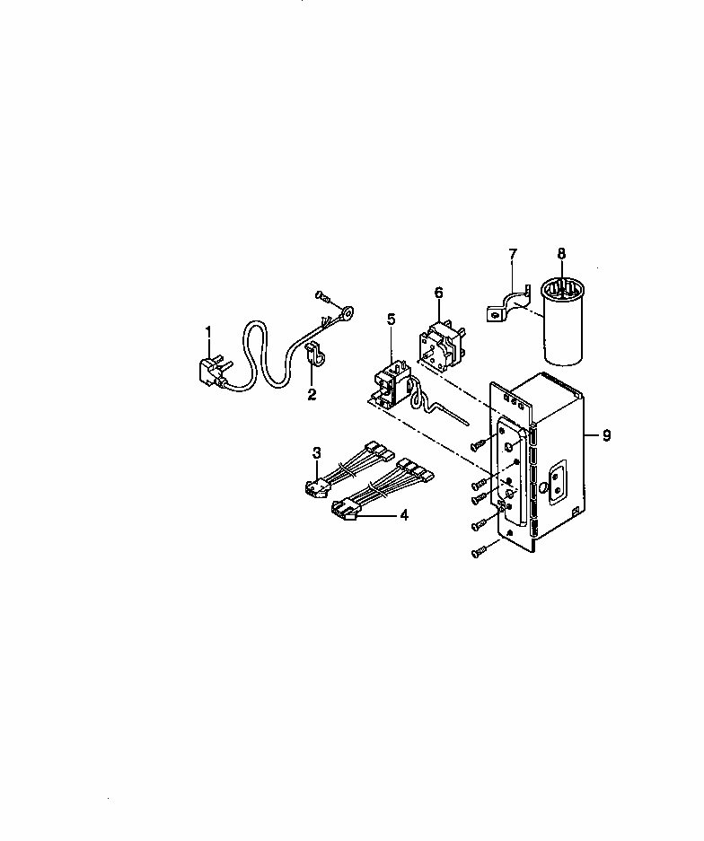 Control Box Assembly Diagram and Parts List for 58078053890  Kenmore Air Conditioner