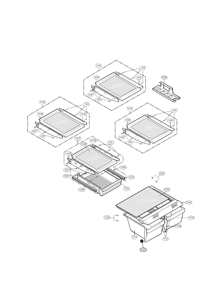 Refrigerator Parts Diagram and Parts List for LFC23760SB 01 LG Refrigerator