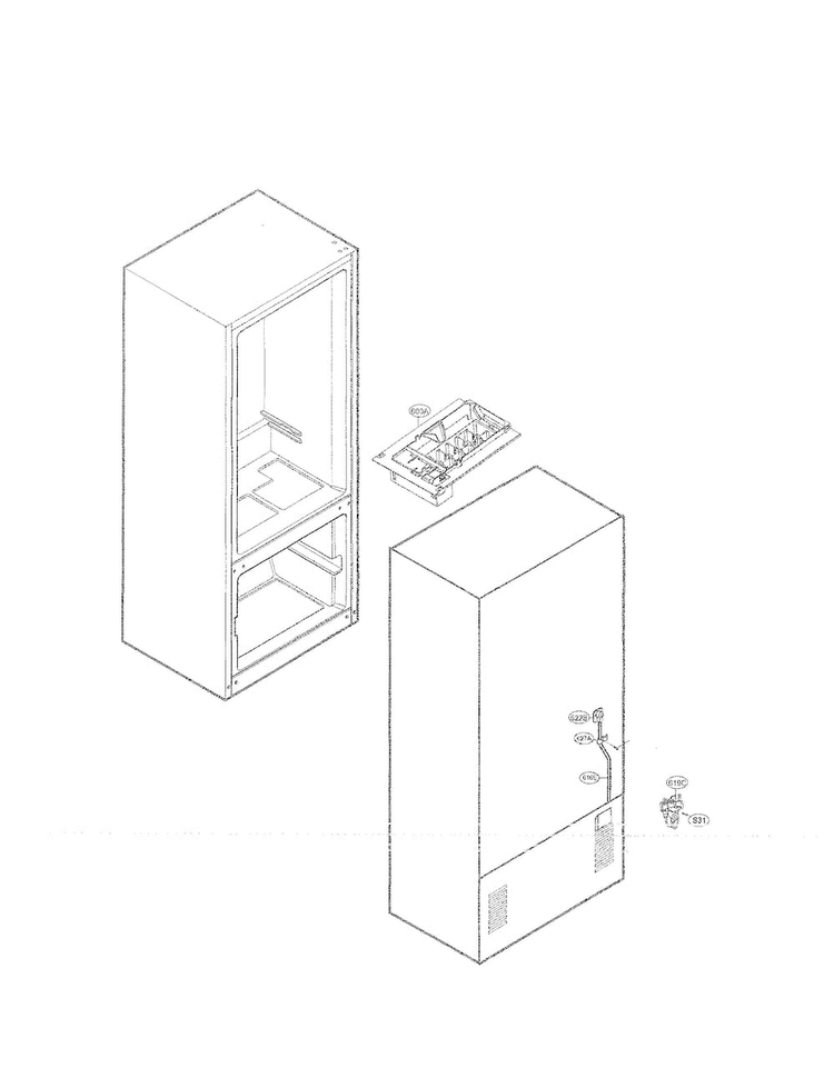 Water And Ice Maker Parts Diagram and Parts List for LFC20770SB 00 LG Refrigerator