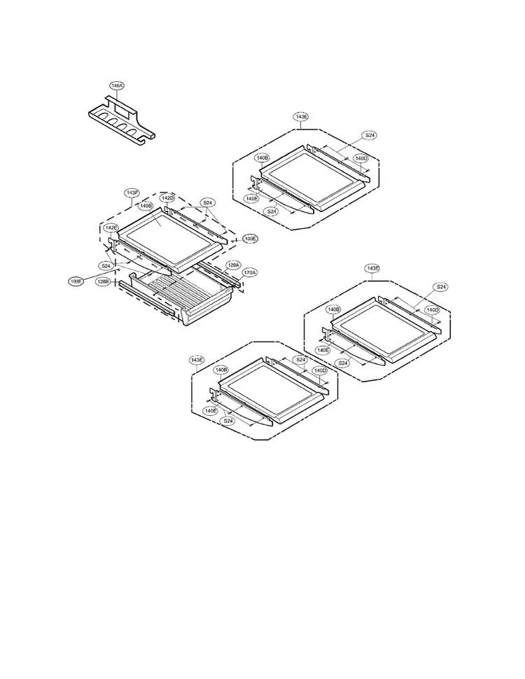Refrigerator Parts Diagram and Parts List for LRDN22720BK  LG Refrigerator