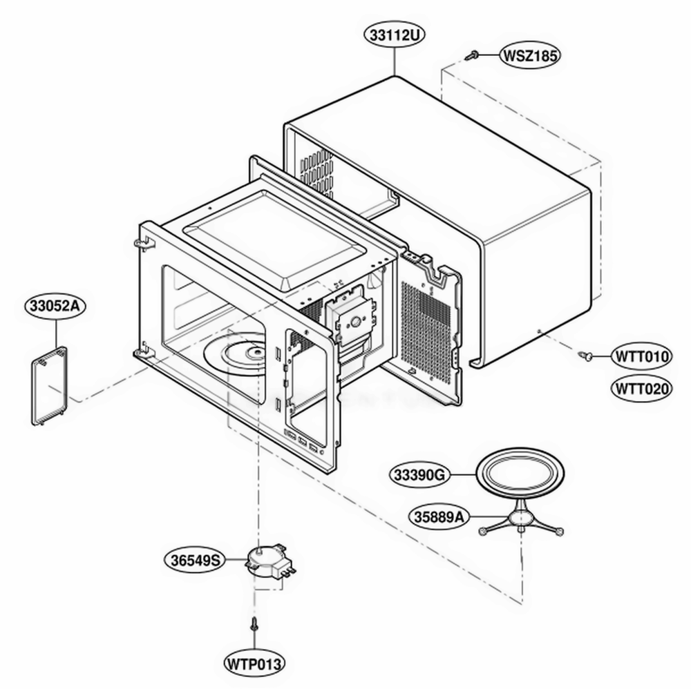 Oven Cavity Parts Diagram and Parts List for MT1120SLQ KWHEWRP LG Wall Oven
