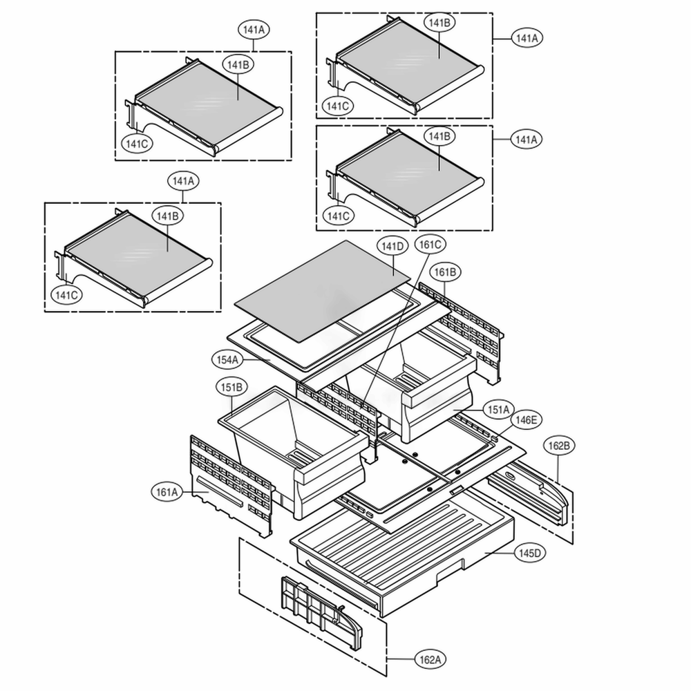 Refrigerator Parts Diagram and Parts List for 72036 ATICSE0 LG Refrigerator