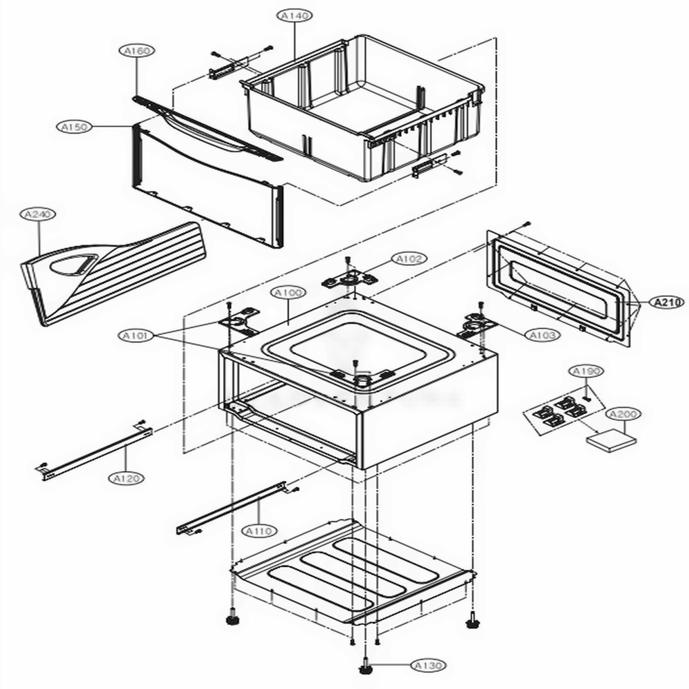 Main Diagram and Parts List for 527576 ATTEEUS LG Washer Dryer Combo