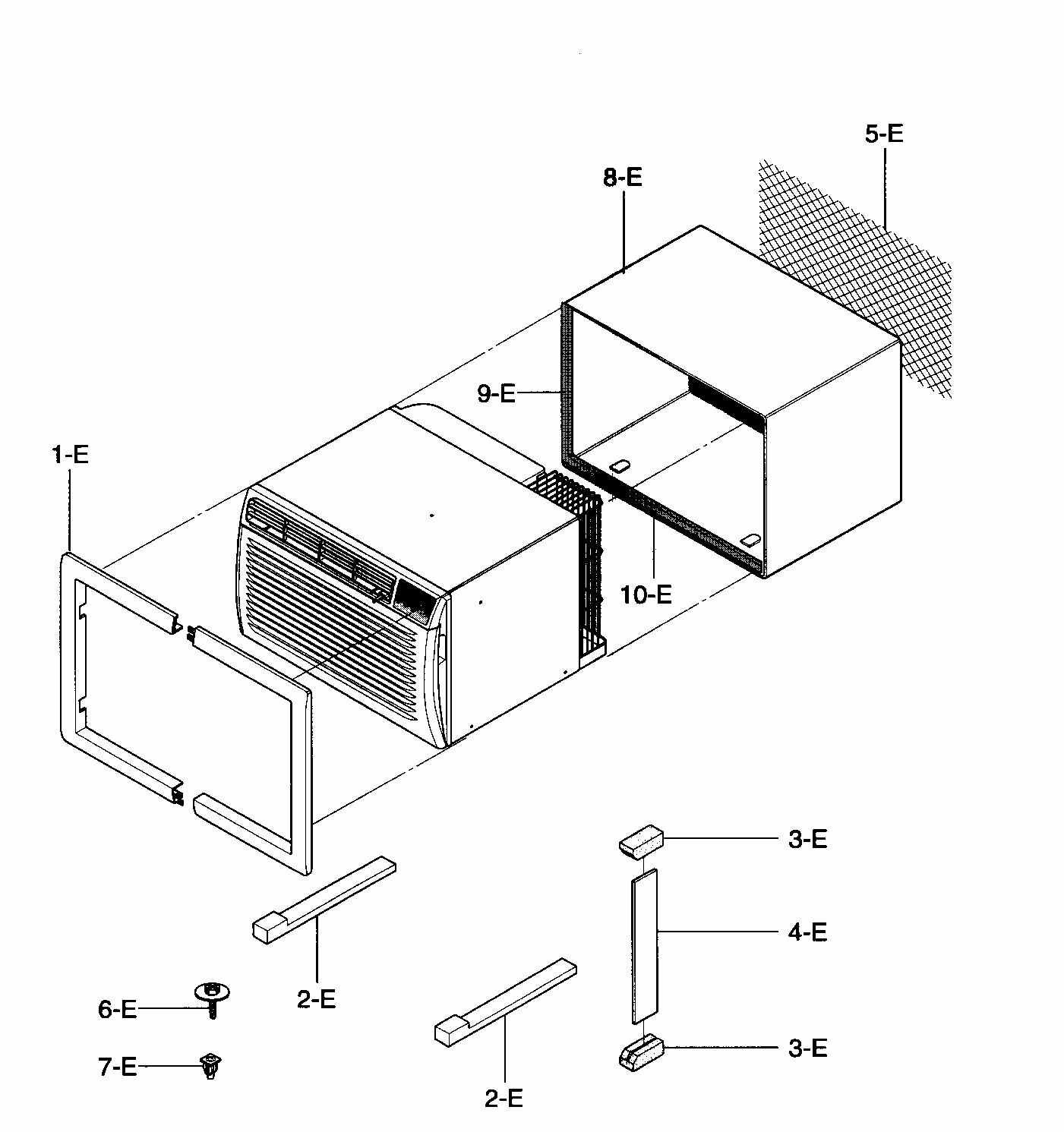 Installation Kit Assy Diagram and Parts List for 58075085700  Kenmore Air Conditioner