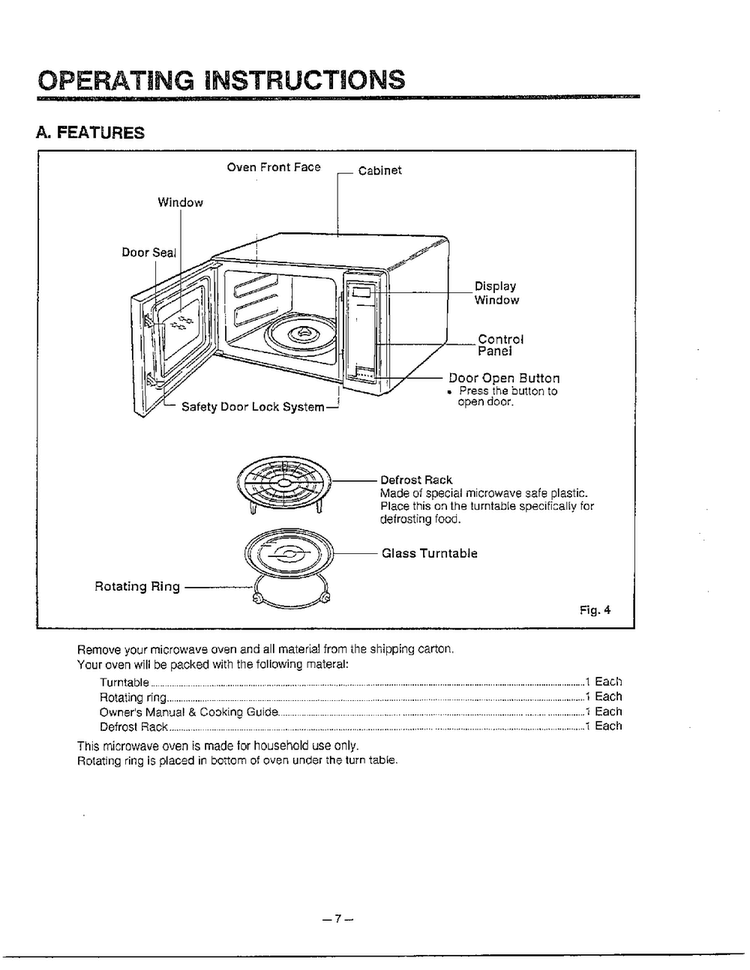 Operating Instructions Diagram and Parts List for MA-1171S  LG Microwave