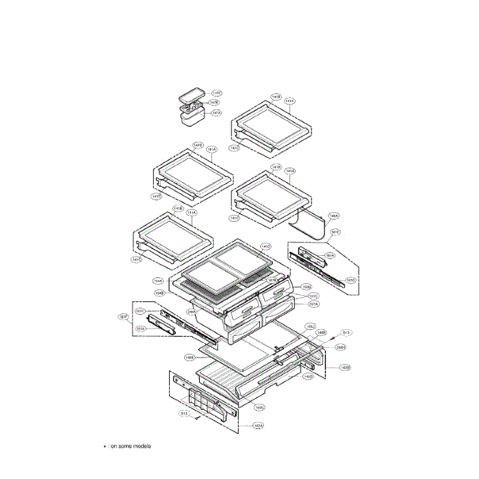 Refrigerator Diagram and Parts List for LFD21860ST 00 LG Refrigerator