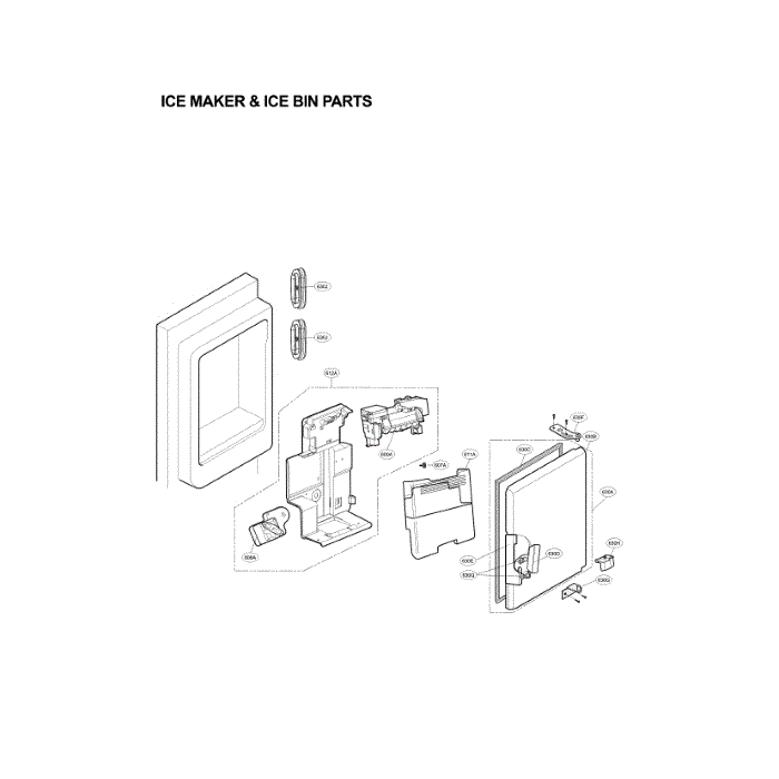 Ice Maker Diagram and Parts List for LFX31925ST 03 LG Refrigerator