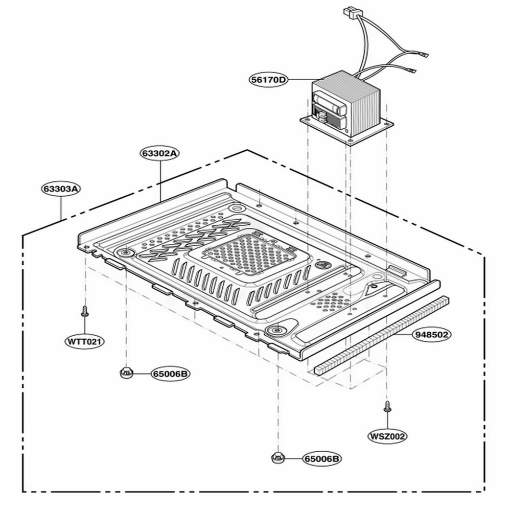 Base Plate Parts Diagram and Parts List for MB3949G CBKPNPL LG Range