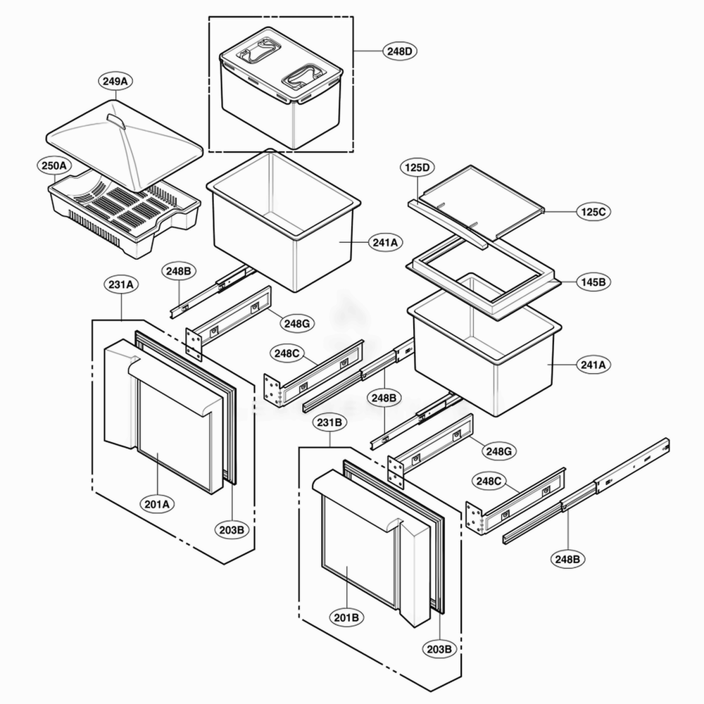 Main 3 Diagram and Parts List for GRK243PRS ACRCSJA LG Refrigerator
