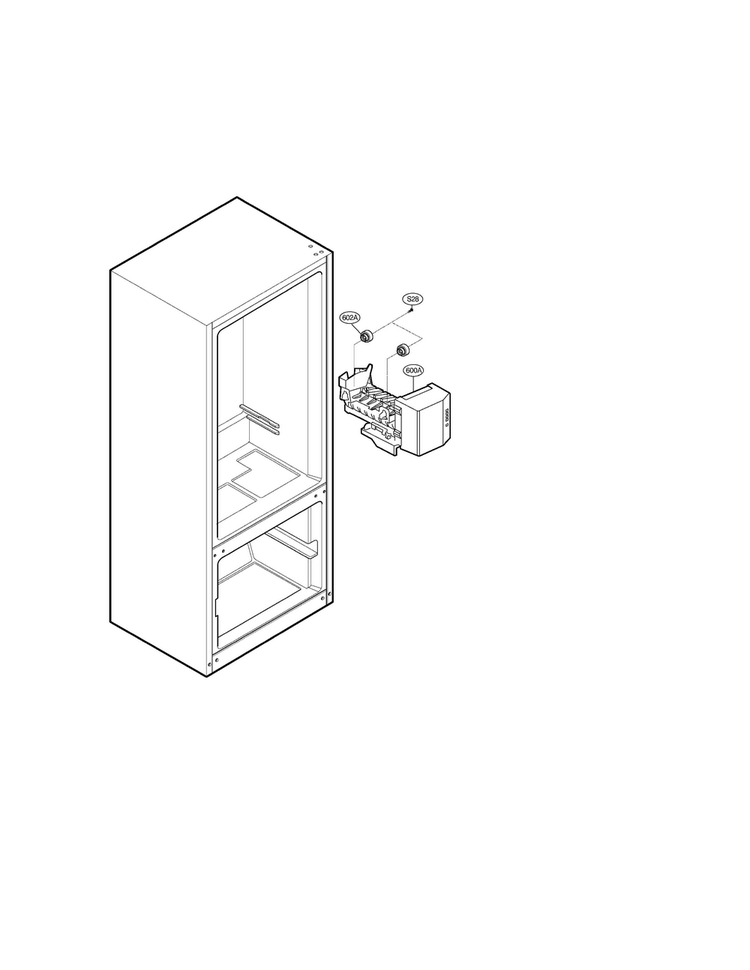 Icemaker Parts Diagram and Parts List for LRFC22750WW  LG Refrigerator