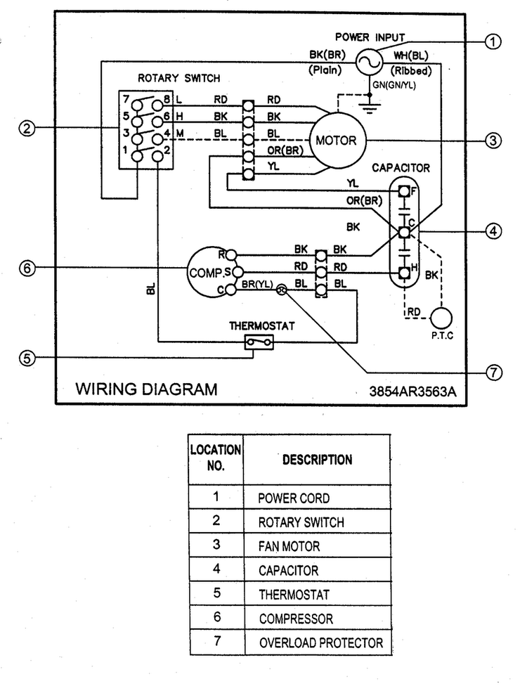 Wiring Diagram Diagram and Parts List for LXA1210ACL  LG Air Conditioner