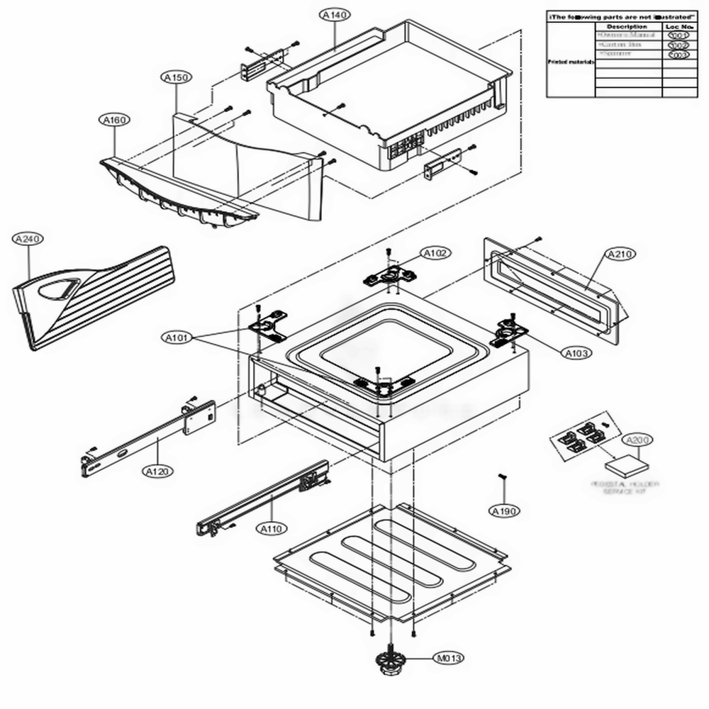 Main Diagram and Parts List for 51122 BBWESEU LG Washer Dryer Combo