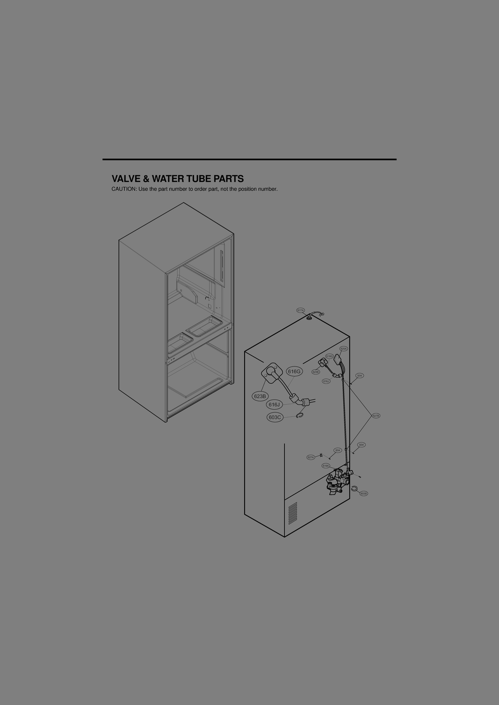 Valve And Water Tube Parts Diagram and Parts List for GR-J338HSJP ASTCNA1 LG Refrigerator