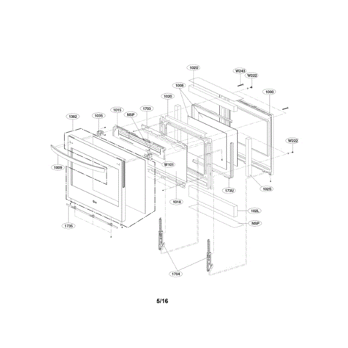 Door Diagram and Parts List for LSG4513ST 00 LG Range