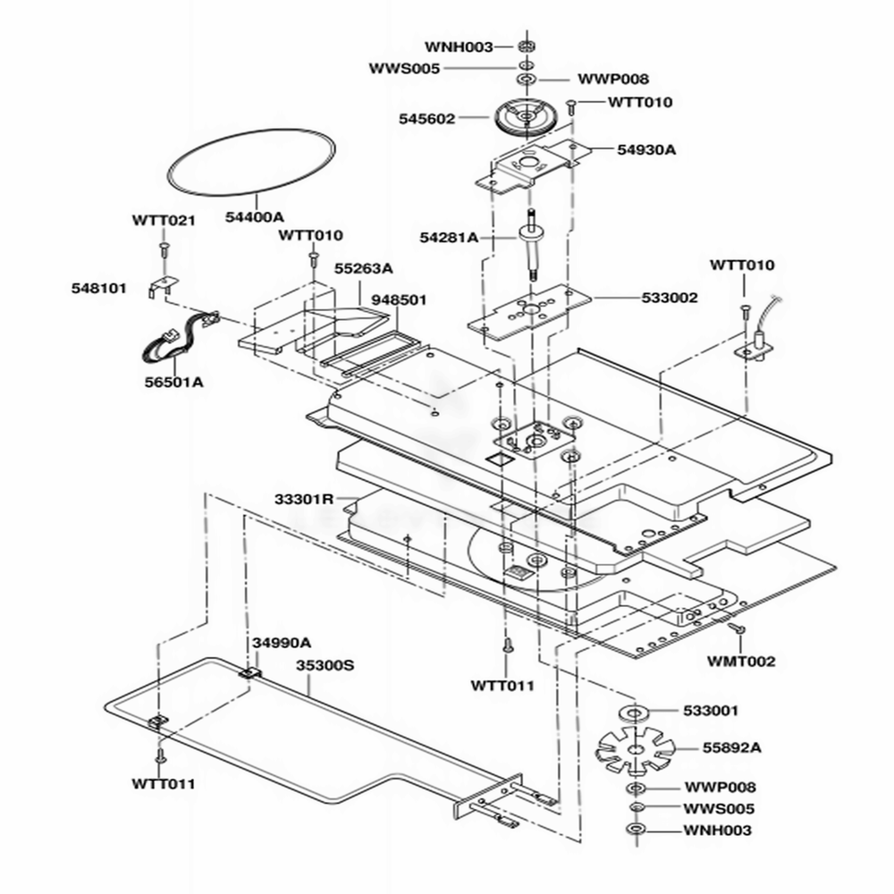 Plate Chamber Assy Parts Diagram and Parts List for JMV9118AAW AWHEJEN LG Range