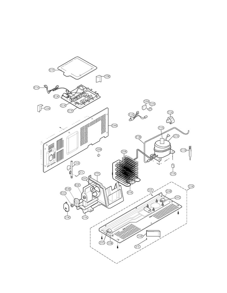 Mechanical Compartment Parts Diagram and Parts List for LSC27921SB05  LG Refrigerator