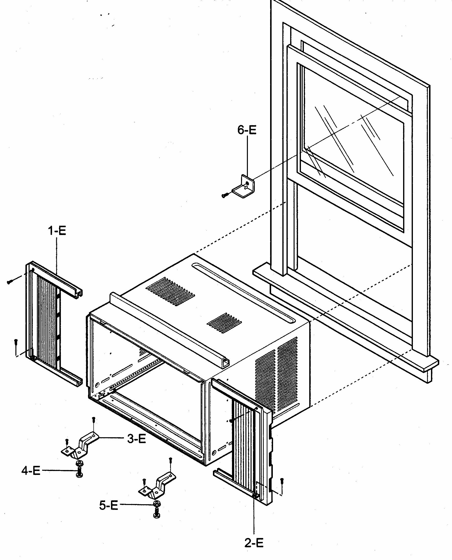 Installation Kit Assy Diagram and Parts List for 58074125400  Kenmore Air Conditioner