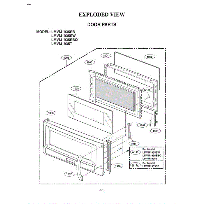 Section 4 Diagram and Parts List for LMVM1935SB AB1ELGA LG Microwave Oven Combo