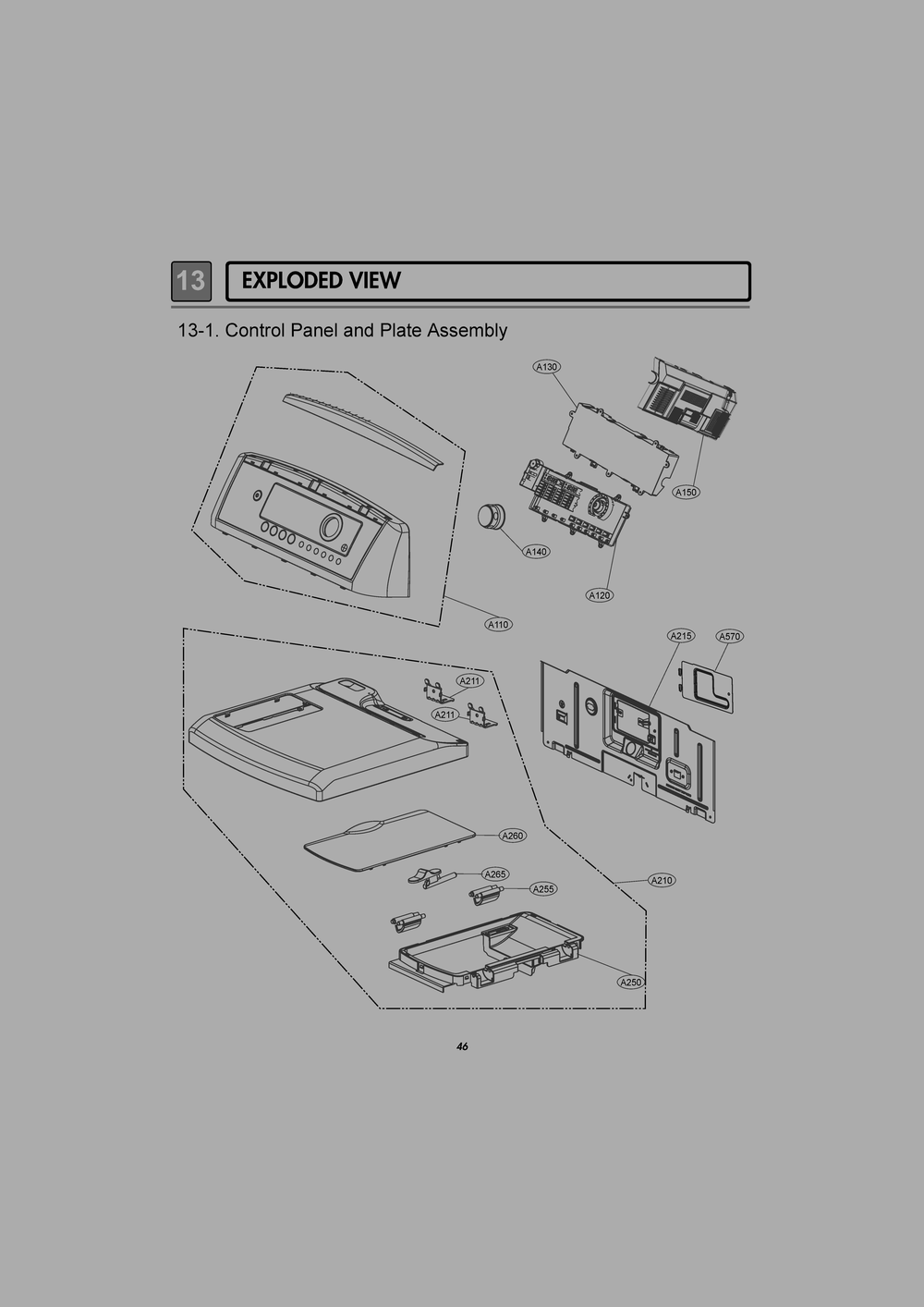 Control Panel And Plate Assembly Diagram and Parts List for RV1380AS ABWEEUS LG Dryer