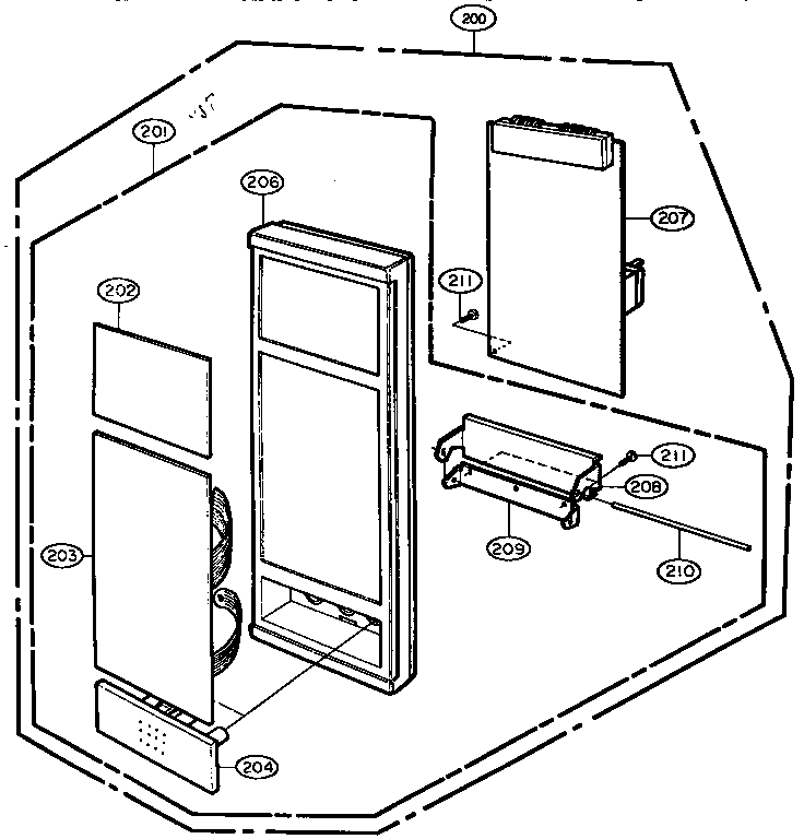 Control Panel Diagram and Parts List for MH-1353M  LG Microwave