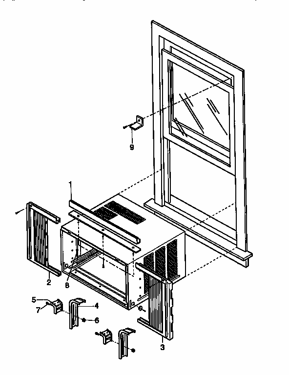 Installation Kit Assembly Diagram and Parts List for 58078183890  Kenmore Air Conditioner