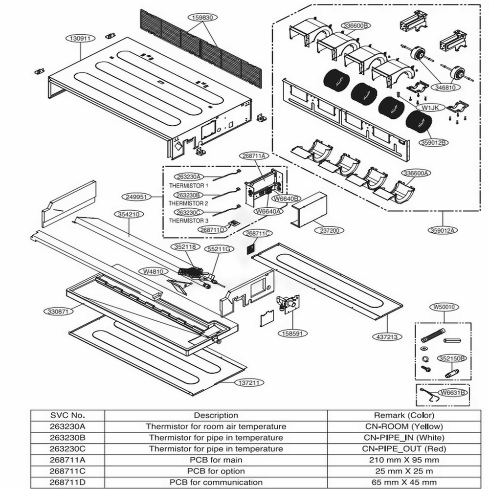 L3 Chassis Diagram and Parts List for ARNU243L3G4 ANWALUS LG Air Conditioner