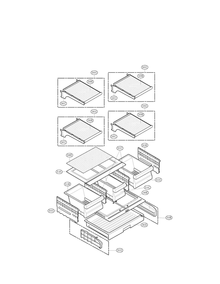 Refrigerator Parts Assembly Diagram and Parts List for LFC21770ST05  LG Refrigerator