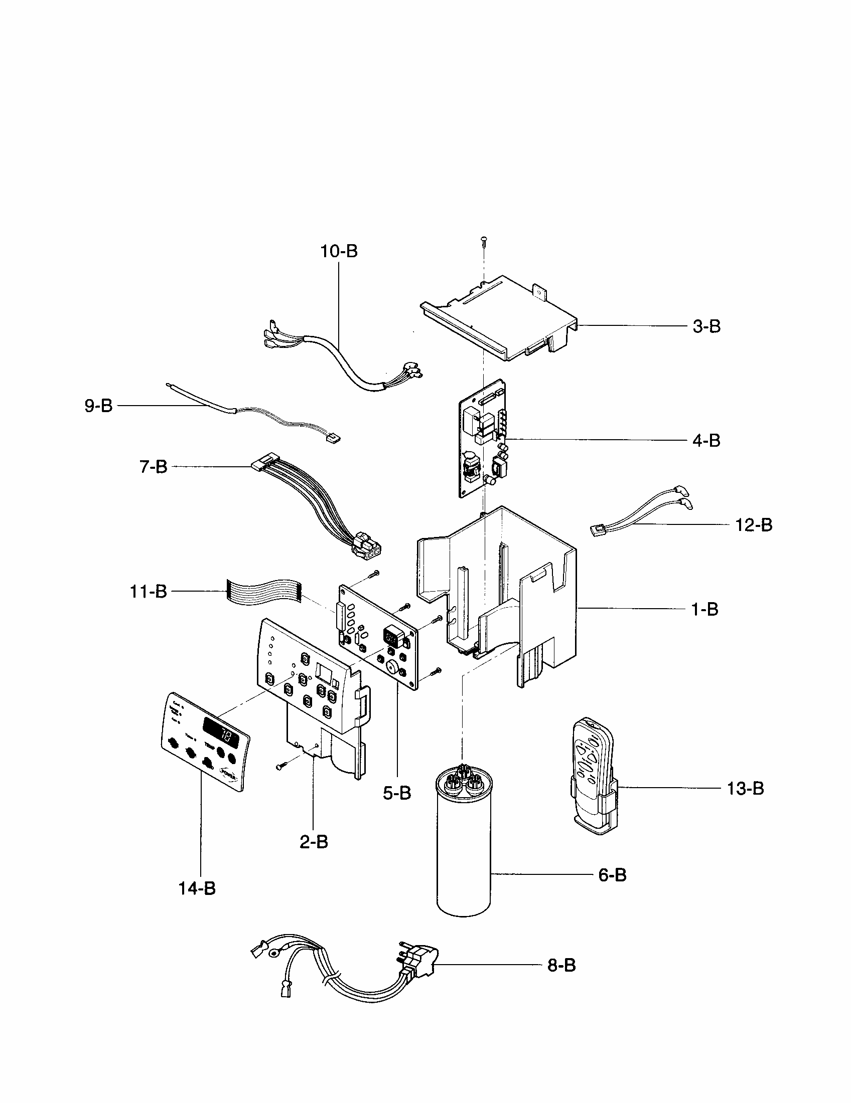 Control Box Assembly Diagram and Parts List for 58074103300  Kenmore Air Conditioner