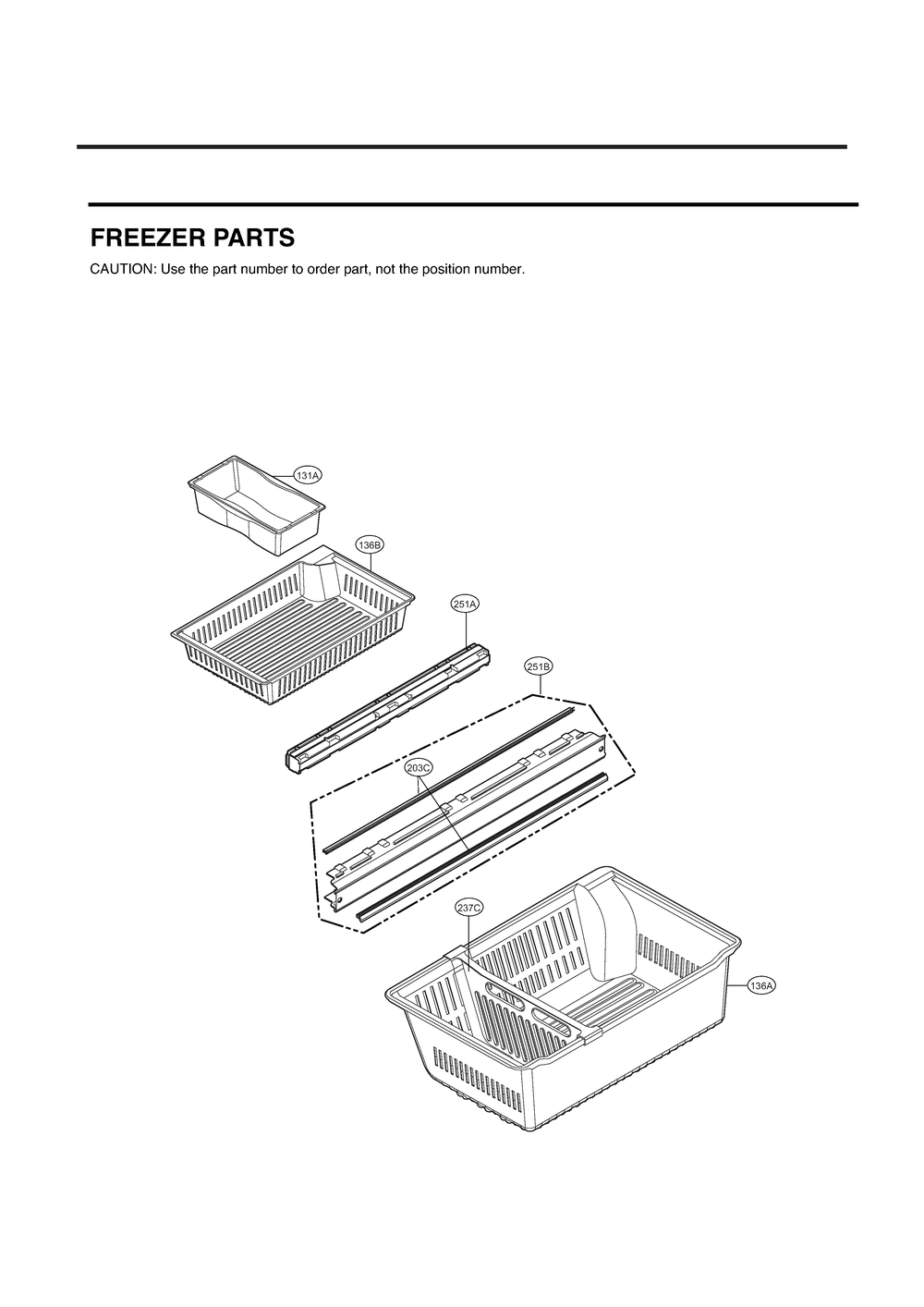 Freezer Parts Diagram and Parts List for GC-L28ANKJM ASBCSE0 LG Refrigerator