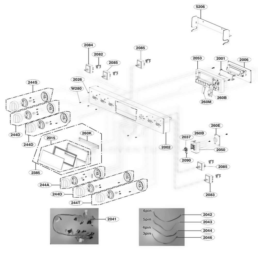 Controller Parts Diagram and Parts List for LSSE3026ST ASTLSTD LG Range